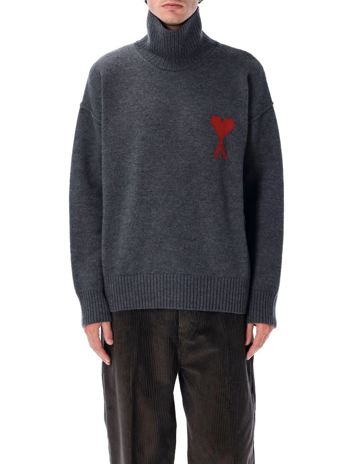 AMI Paris Ami de Coeur Turtleneck Knitted Jumper | Cettire Global