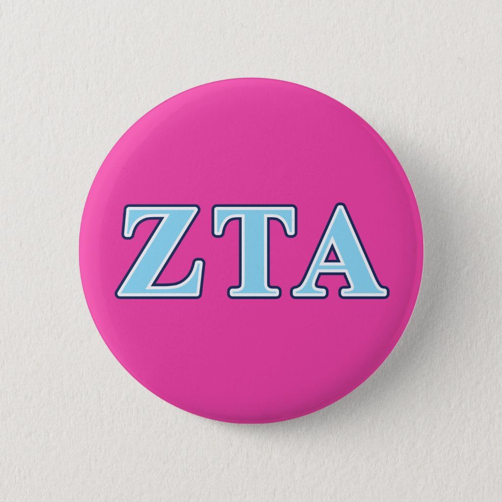 Zeta Tau Alpha Navy Blue and Baby Blue Letters Pinback Button, Adult Unisex, Size: ' ', 2Â¼ Inch, Sk | Zazzle
