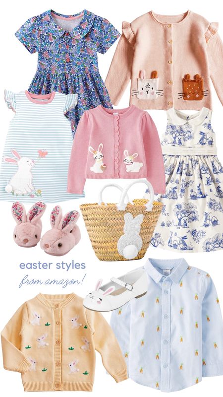 Easter outfit ideas from Amazon for kids (girls and boys!) - bunny slippers, Easter sweaters, floral spring dresses and girls dress shoes 

#LTKSeasonal #LTKkids #LTKunder50