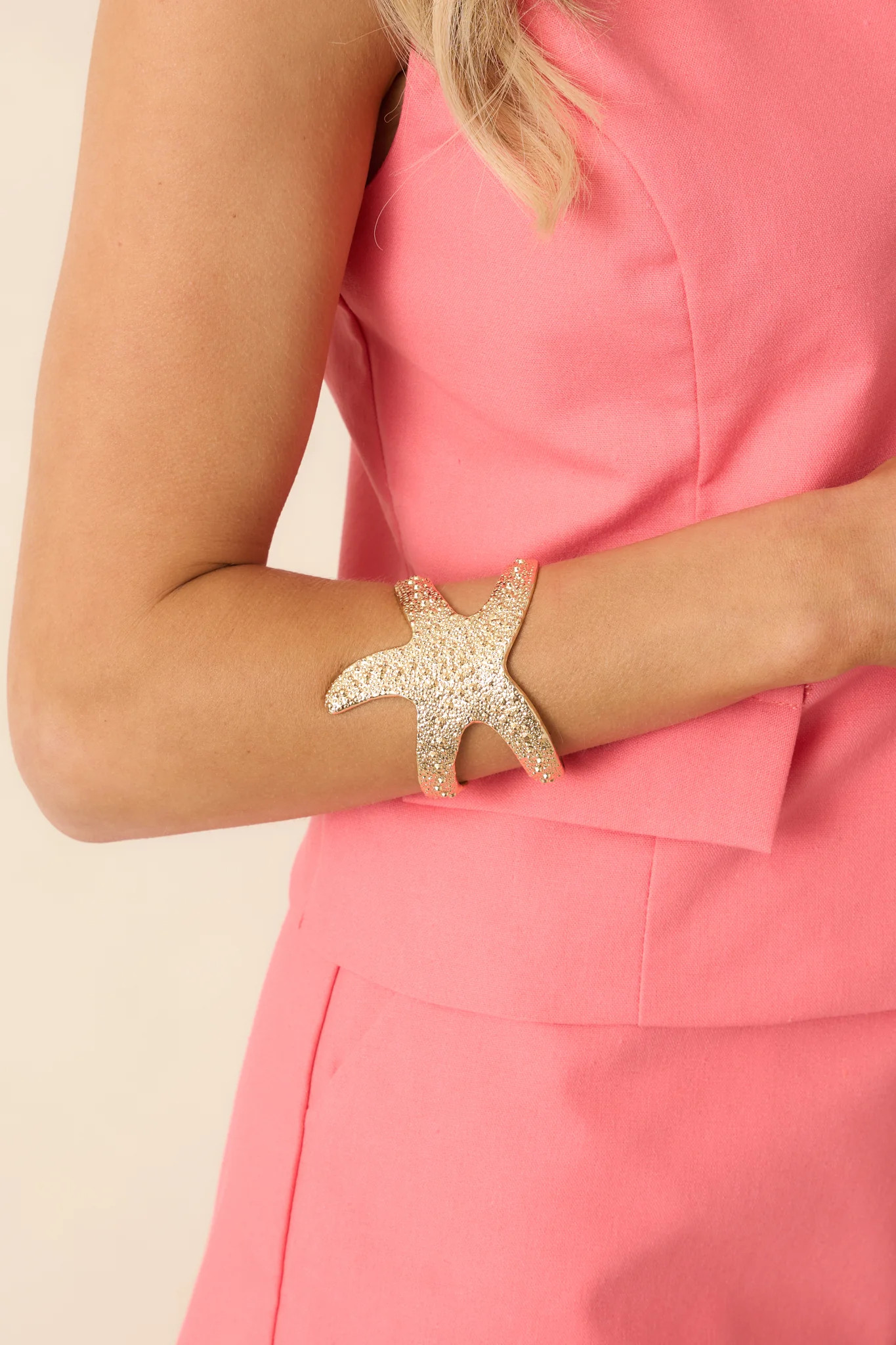 Seas Ahead Gold Starfish Bracelet | Red Dress