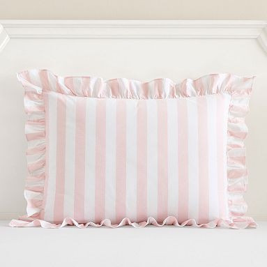 Cabana Stripe Ruffle Duvet Cover | Pottery Barn Teen