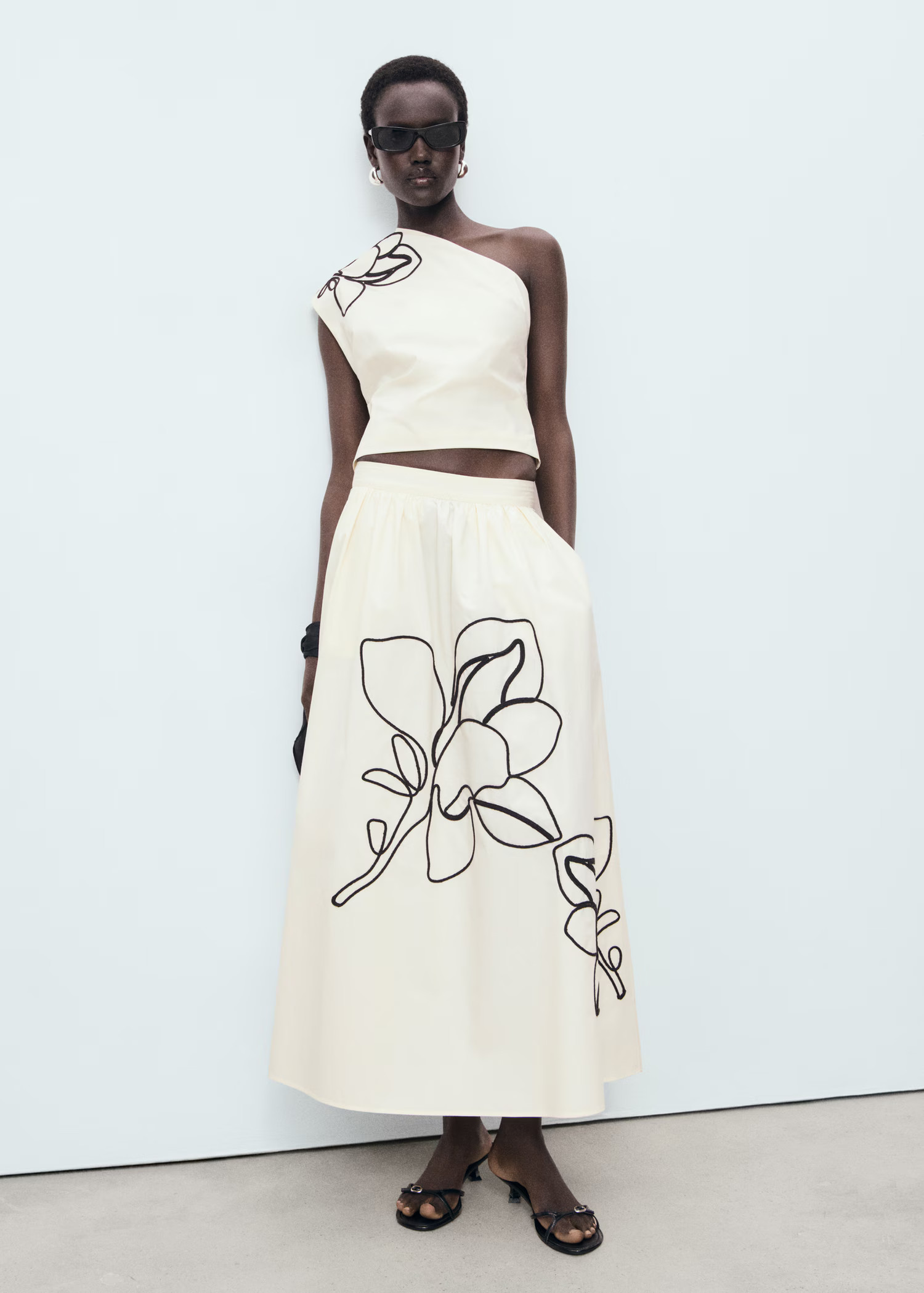 Embroidered cotton skirt - Women | MANGO USA | Mango (US/MX/AU)