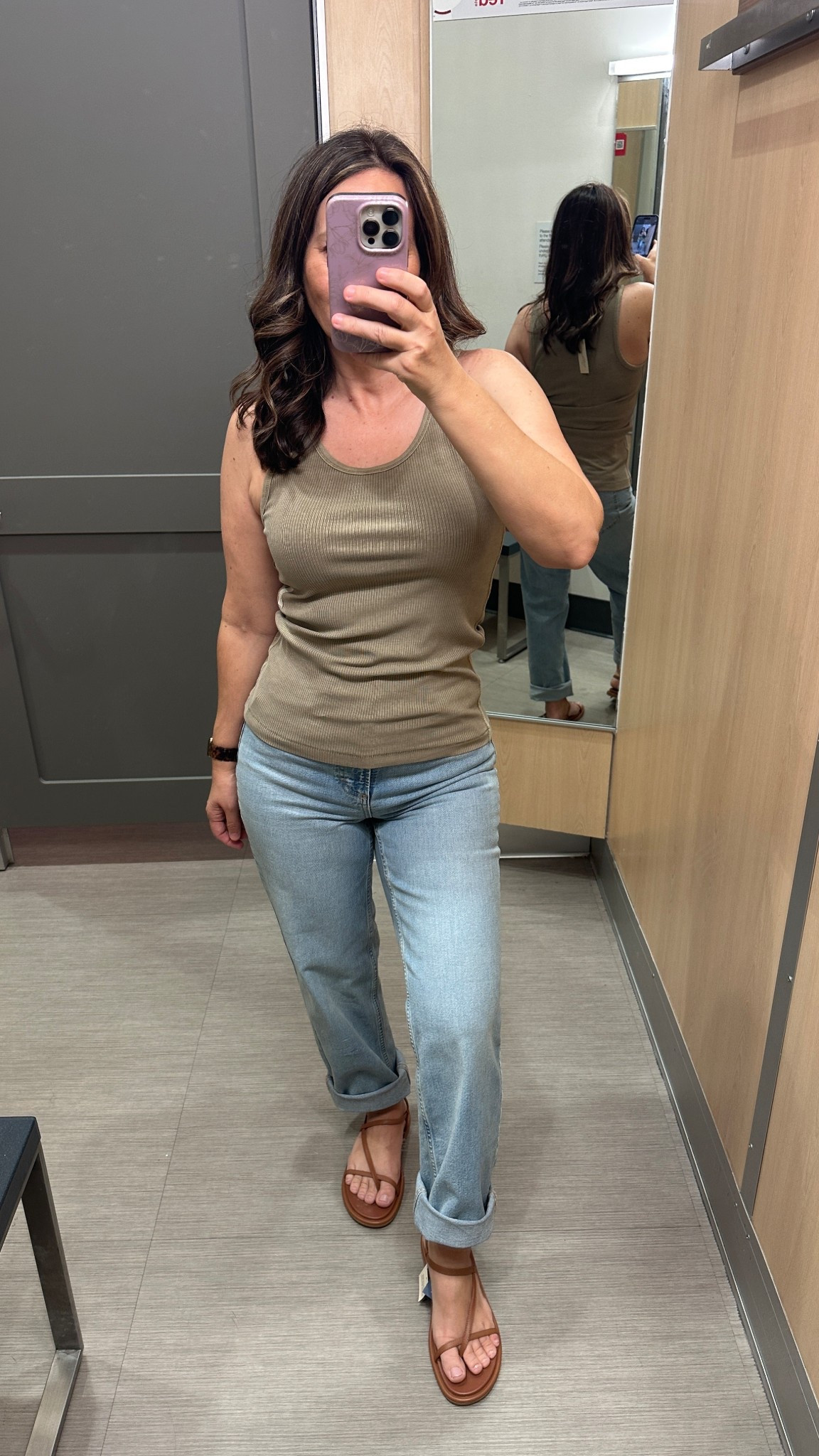 This ribbed tank from Target is so good…and it’s NOT cropped! That’s a plus if you’re over 40 like me! The material is also substantial, and not super thin. 

Wearing size medium and fits TTS. 

5’4 and 143 pounds 

Spring outfits 2026, casual style, simple style, mom style 

#LTKOver40 #LTKSeasonal