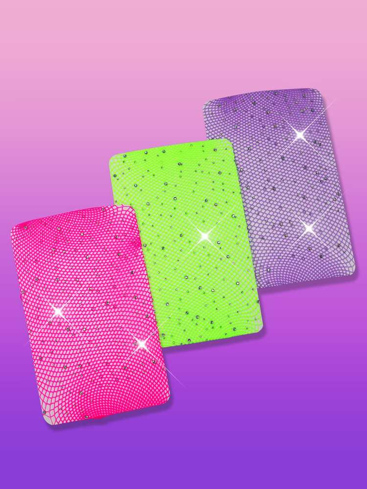 3pairs Rhinestone Decor Fishnet Tights | SHEIN