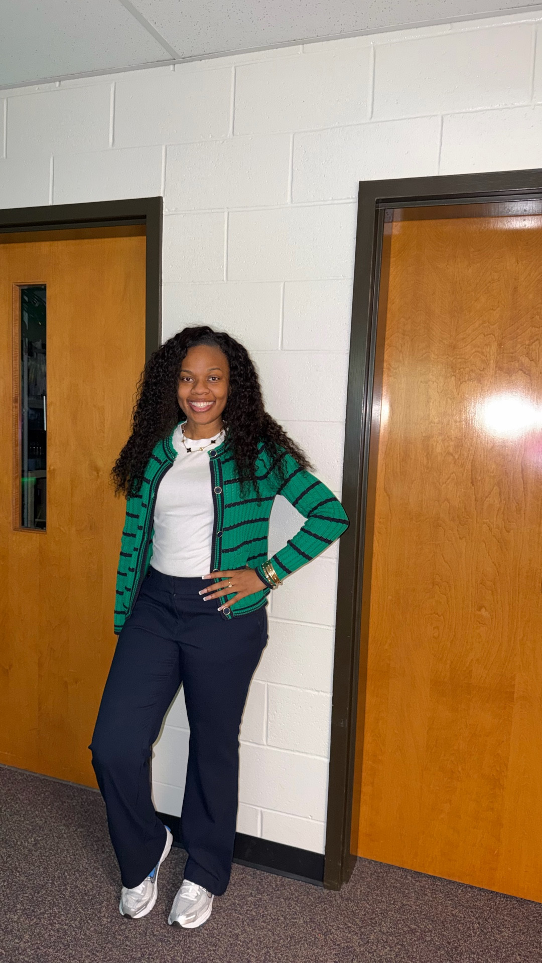 My favorite outfit of work this week!😍

The cardigan is from Walmart (size XS), the T-shirt is from Target (size XS), the pants are from LOFT (size 8), my necklace & earrings are from Burlington, my bracelets are from Fashion Nova, and my shoes are from Nike (kids size 6.5)

#LTKWorkwear #LTKootd #LTKdayinmylife