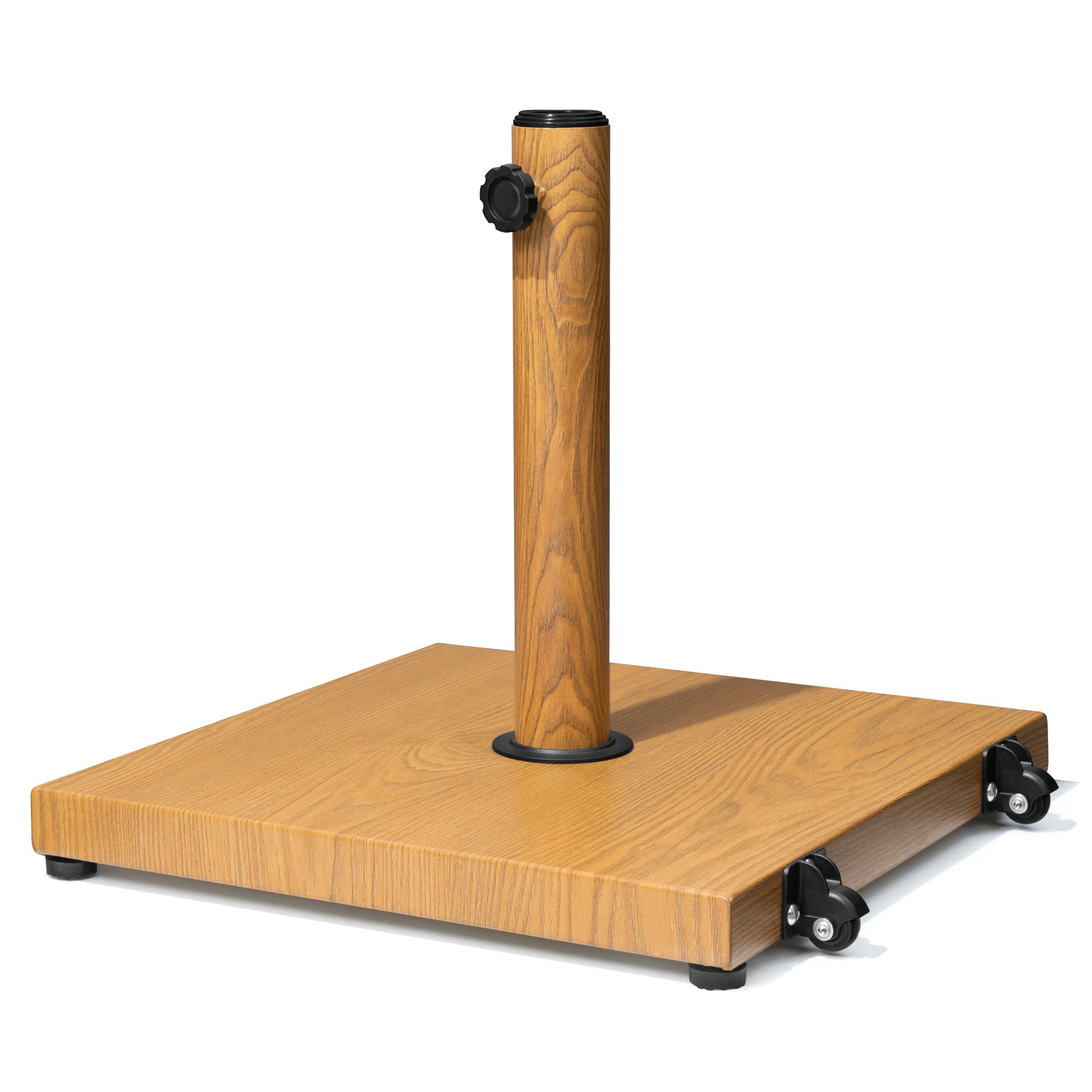 40 Lb. Concrete Free Standing Umbrella Base With Wheels, Teak | Wayfair North America