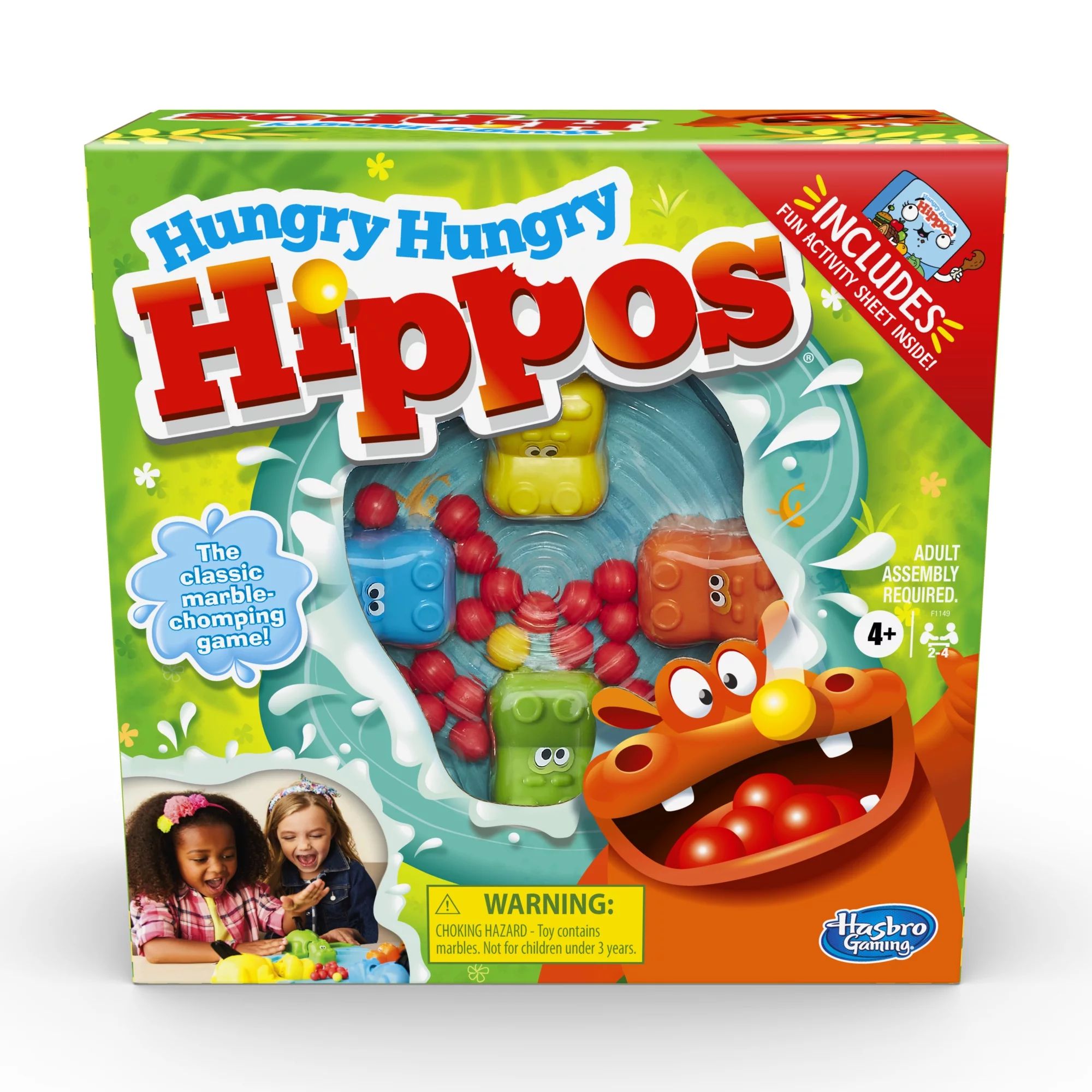 Hungry Hungry Hippos Game Includes Activity Sheet and Storage Cover, Ages 4 and Up | Walmart (US)