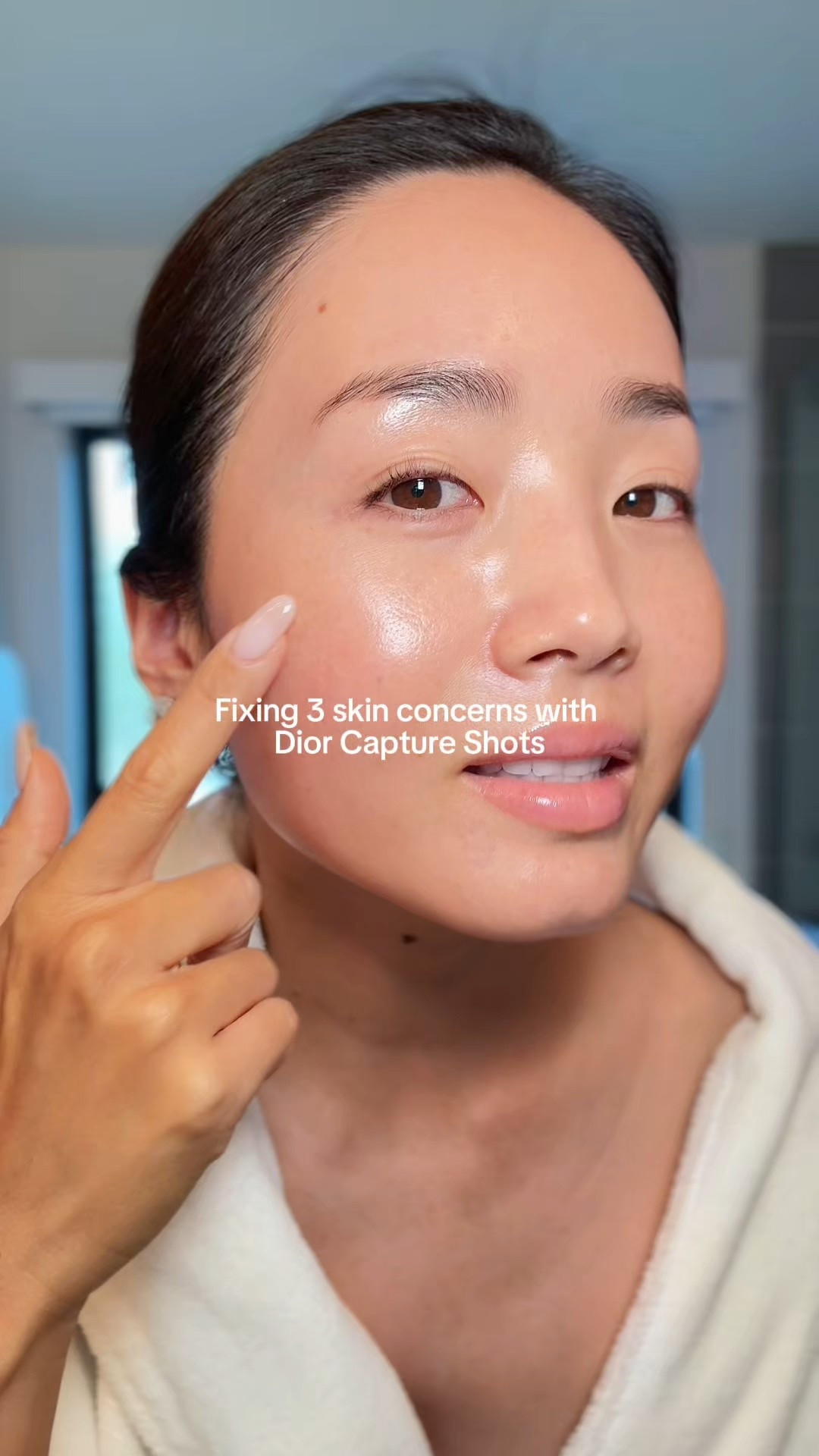 Anti-aging routine with Dior capture shots. #dullskin #finelines #eyecontour #antiaging