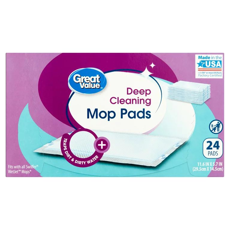 Great Value Deep Cleaning Mop Pads, 24 Count | Walmart (US)