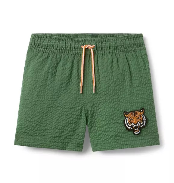 Recycled Seersucker Tiger Swim Trunk | Janie and Jack