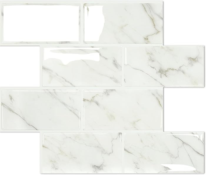 STICKGOO 10-Sheet Subway Tile Peel and Stick Backsplash, Self Adhesive Vinyl Wall Tiles, Stick on... | Amazon (US)