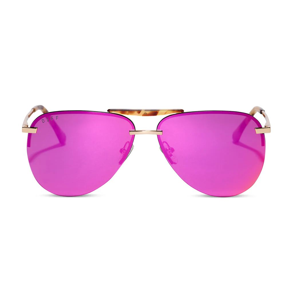 TAHOE - GOLD + PINK MIRROR SUNGLASSES | DIFF Eyewear