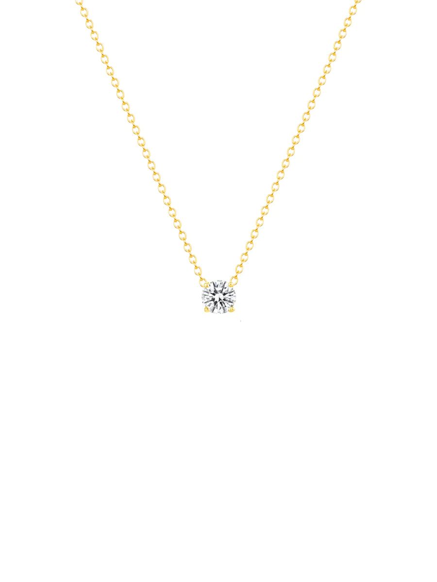 Round Diamond Necklace 14K | leMel