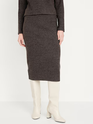 Rib-Knit Midi Skirt for Women | Old Navy (US)