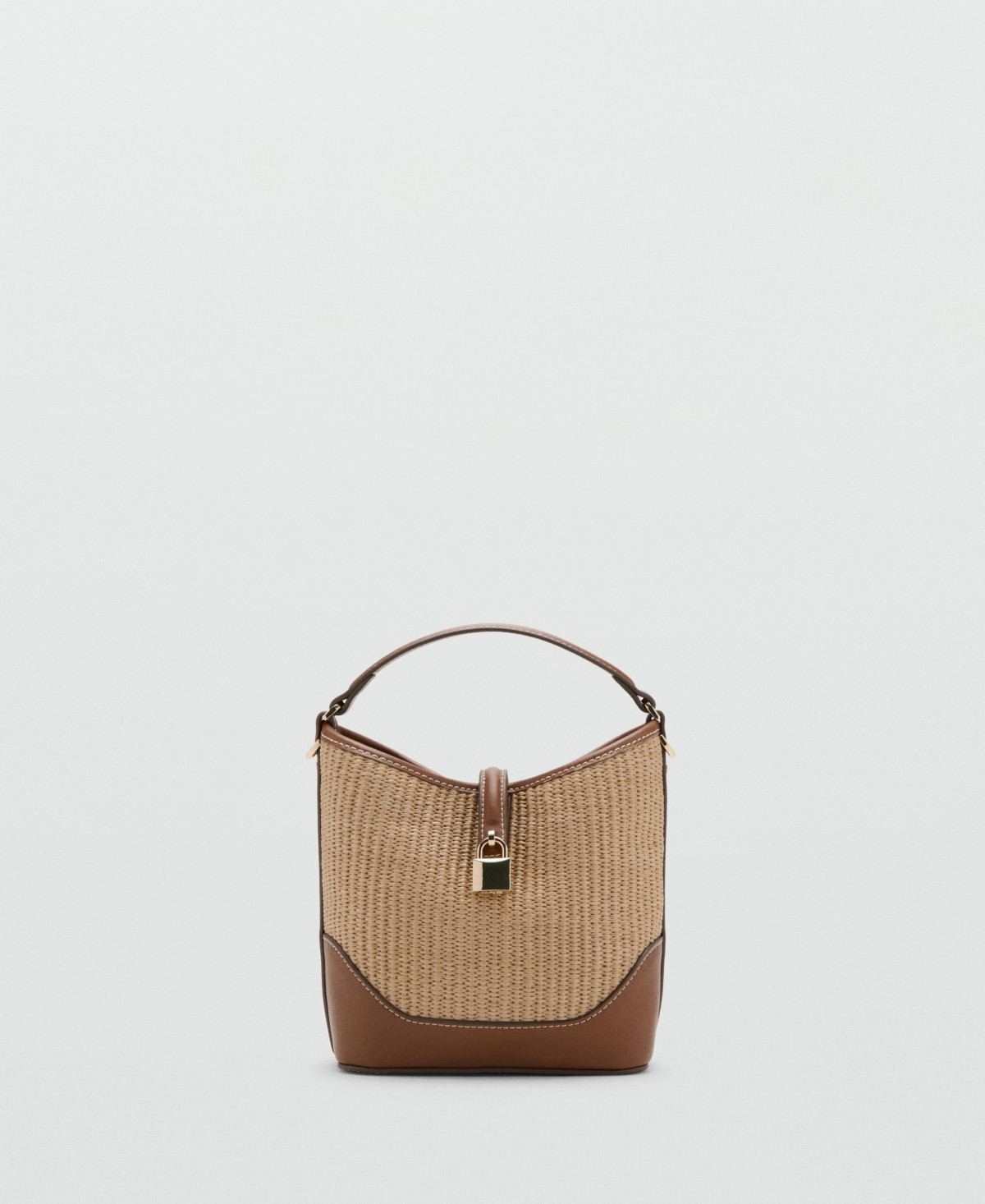 Mango Women's Contrasting Canvas Bucket Bag - Leather | Macy's