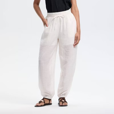 Women's Balloon Leg Pull-On Pants - Universal Thread™ Ivory XS | Target