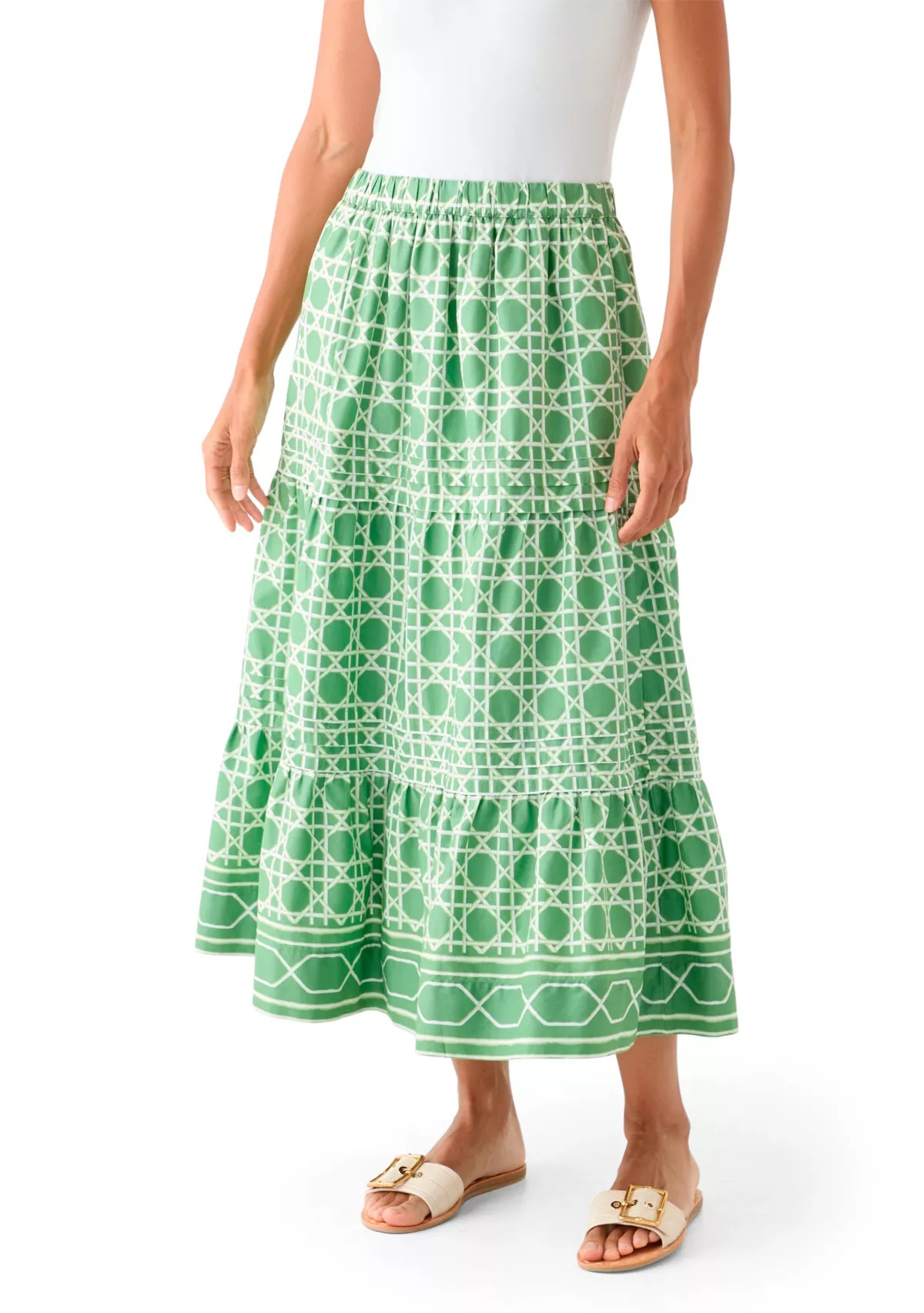 Women's Pleated Printed Midi Skirt | Belk
