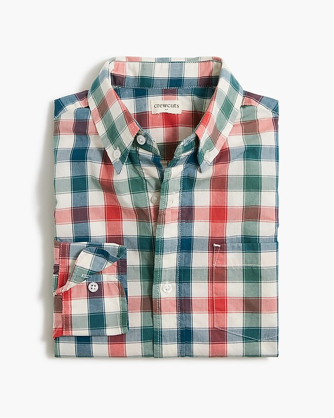 Boys' plaid washed shirt | J.Crew Factory