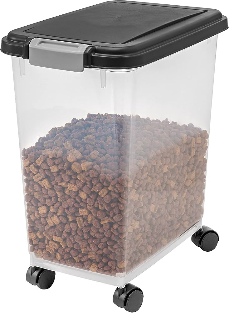 IRIS USA 33qt/25lbs Airtight Pet Food Storage Container, Black | Amazon (US)
