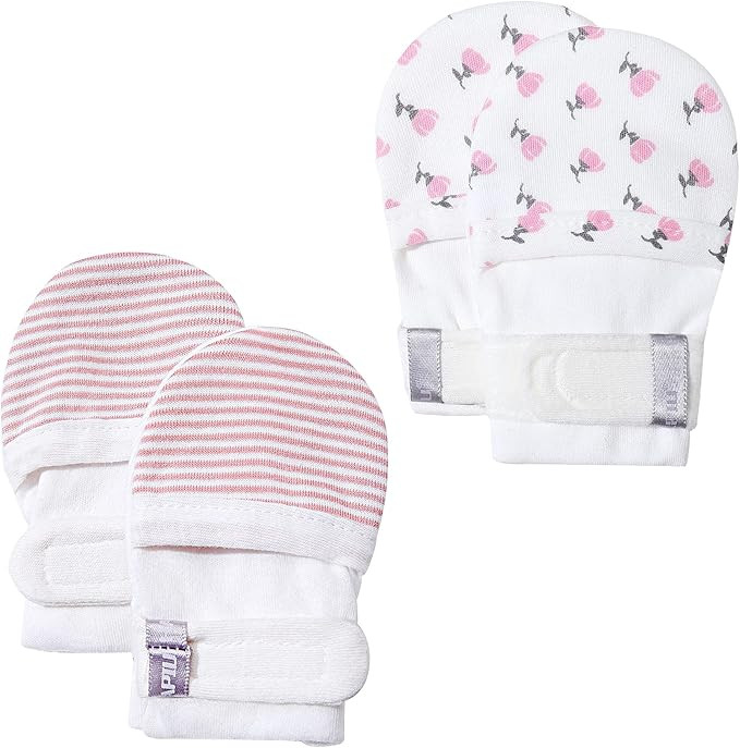 HAPIU Baby No Scratch Mittens Stay On, 100% Cotton Breathable, Adjustable Infant Gloves for Boys ... | Amazon (US)