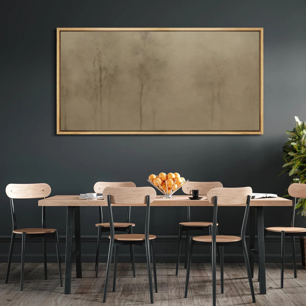 IDEA4WALL Minimal Landscape Abstract Minimalist Foggy Trees Silhouette Framed On Canvas Print & R... | Wayfair North America