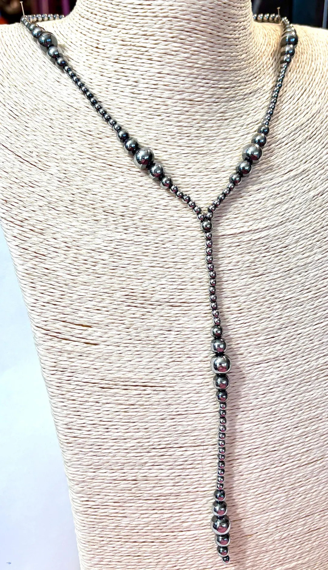 Navajo style Pearls Y Necklace 3 lengths available please read full description before purchase l... | Etsy (US)