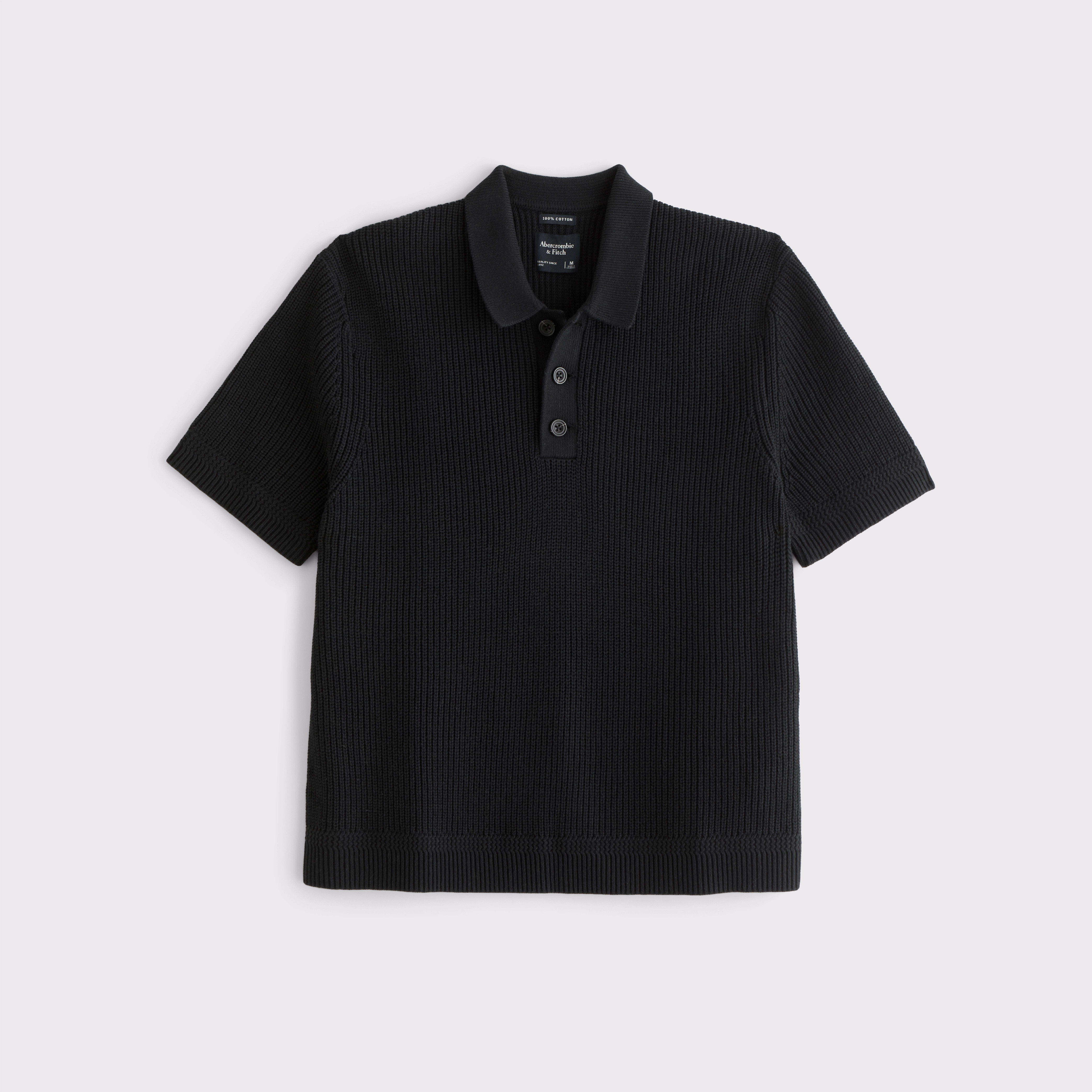 100% Cotton 3-Button Sweater Polo | Abercrombie & Fitch (US)