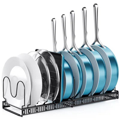 Pots And Pans Organizer: Rack For Cabinet, Expandable Cutting Board Pot Lid Organizer Holder With 10 Adjustable Dividers For Kitchen Cabinet Organizer | Wayfair Professional