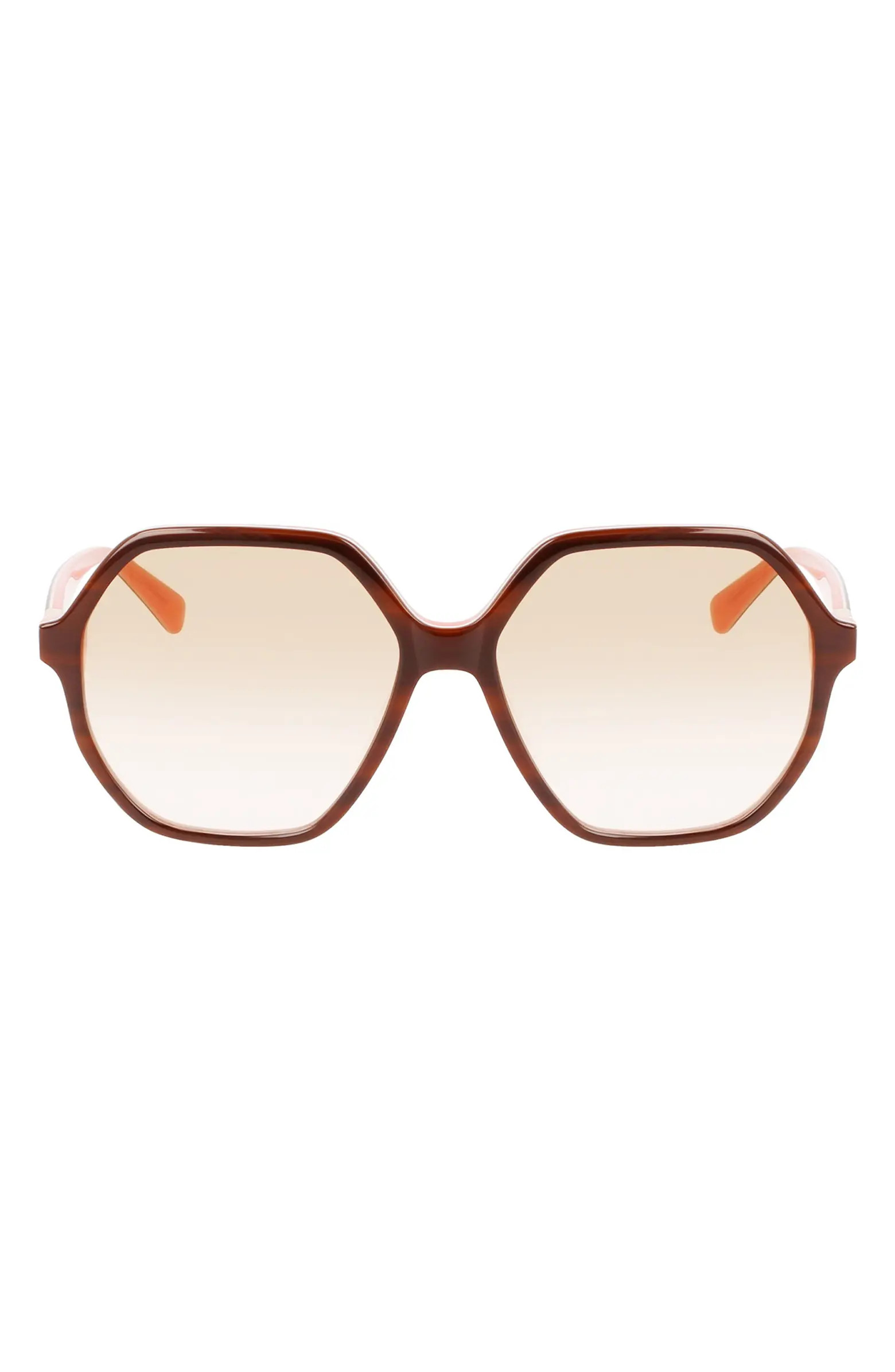 58mm Le Pliage Modified Rectangle Sunglasses | Nordstrom