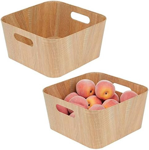 mDesign Food Storage Container Bin with Handles - for Kitchen, Pantry, Cabinet, Fridge/Freezer - ... | Amazon (US)