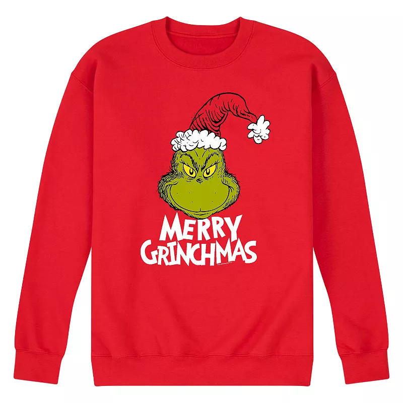Men's Dr. Suess The Grinch Grinchmas Sweatshirt, Size: Medium, Red | Kohl's