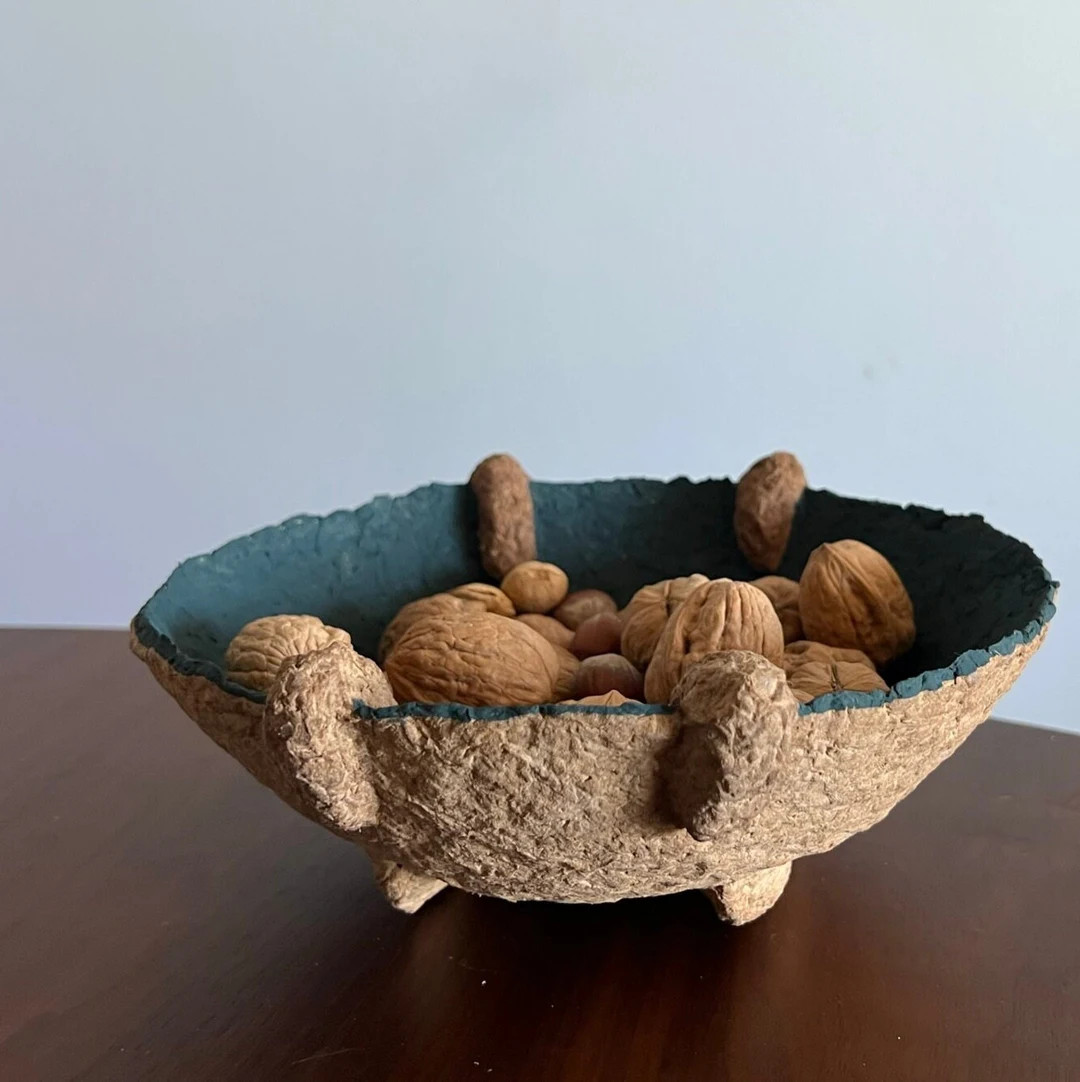 Paper Mache Bowl green Inside - Etsy | Etsy (US)