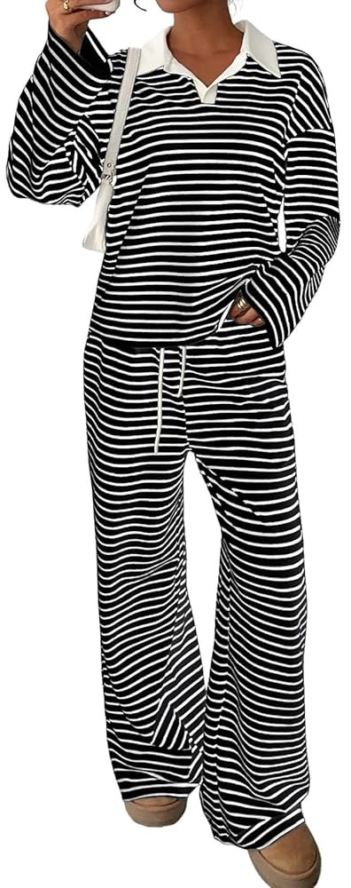 Sweetmoon Two Piece Sets for Women Fall Outfits Lounge Wear Oversized Sweatshirt Lounge Pants Mat... | Amazon (US)