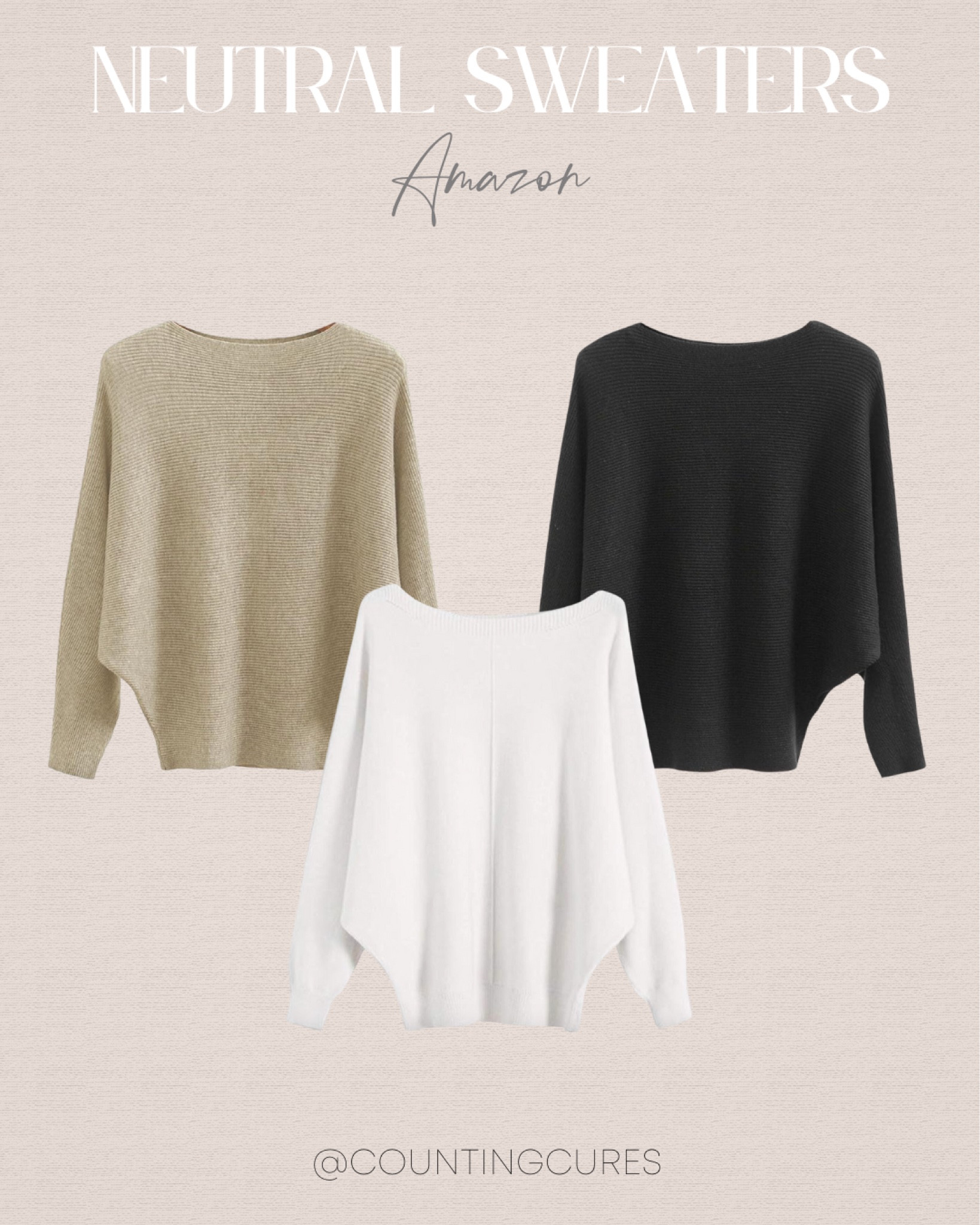 Stay cozy and stylish with these neutral sweaters from Amazon. Ideal for layering and easy to mix and match!
#amazonfinds #fallfashion #casualoutfit #affordablefinds

#LTKSeasonal #LTKFindsUnder50 #LTKStyleTip