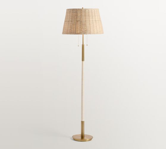 Reese Rattan Floor Lamp (53") | Pottery Barn (US)