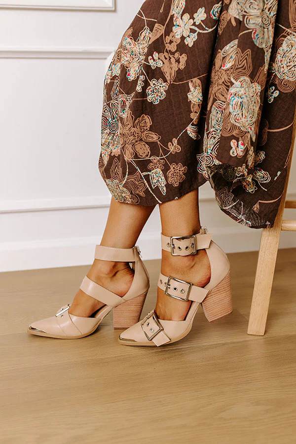 The Charlotte Faux Leather Heel in Iced Latte | Impressions Online Boutique