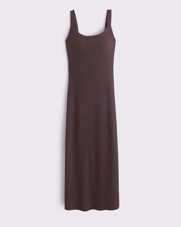 Bra-Free Essential 90s Rib Midi Dress | Abercrombie & Fitch (US)