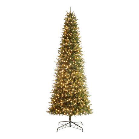Holiday Time 12' Pre-lit Rockford Sure-lit Pole Slim Pine Tree, Green | Walmart (CA)