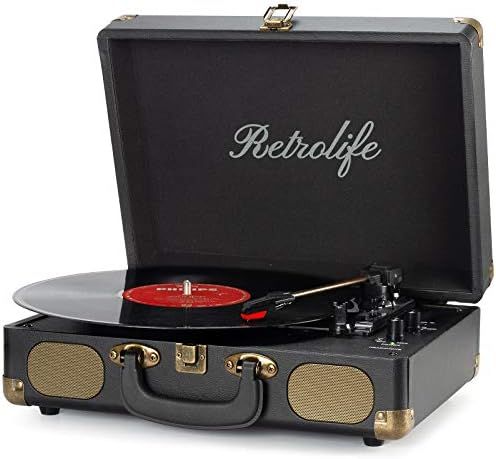 Vinyl Record Player 3-Speed Bluetooth Suitcase Portable Belt-Driven Record Player with Built-in S... | Amazon (US)