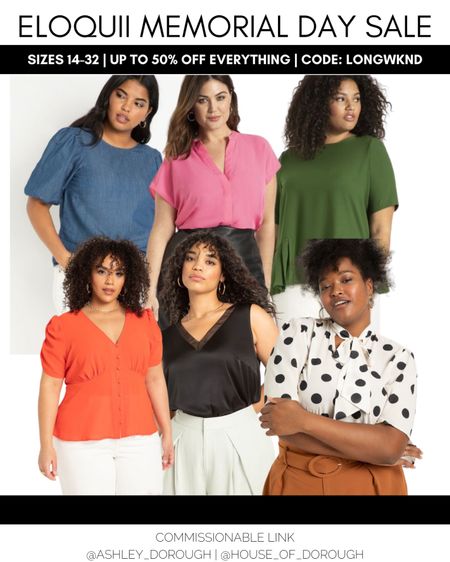 Eloquii Memorial Day Weekend Sale! Lots of super cute plus size clothes up to 50% off with code LONGWKND

#LTKsalealert #LTKcurves #LTKSeasonal