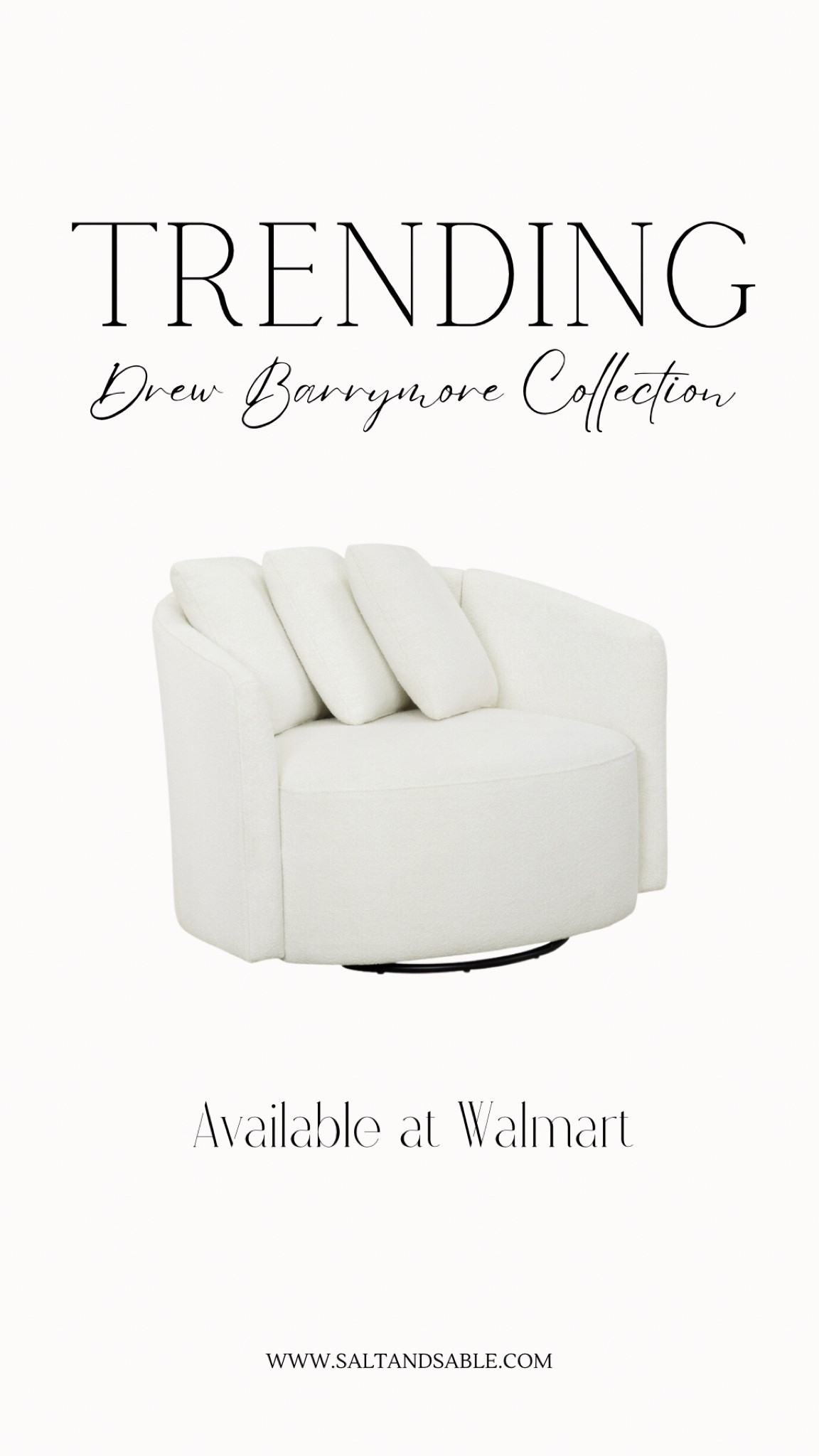 This neutral accent chair is trending all over LTK and for good reason! It’s inviting, cozy and will complement your other home furniture seamlessly. This neutral chair is part of the Drew Barrymore collection at Walmart. Add this swivel chair to cart while it’s still available! 

Cozy home 
Cozy furniture 
Neutral home 
Neutral home design 
Modern design 
Living room ideas 
Living room furniture 
Hygge home 
Neutral aesthetic 
Minimalist design 
Living room ideas 
Living room finds 
Walmart home finds 
Neutral decor 
Neutral home finds 
#walmarthome
#neutralsofa 
#neutralcouch
#cloudchair
#cloudcouch

#LTKhome #LTKstyletip #LTKMostLoved