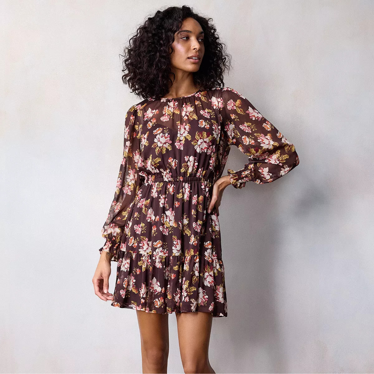 Women's LC Lauren Conrad Pleat Neck Mini Party Dress | Kohl's