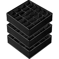 3 Pack Sock Underwear Organizer Dividers, 64 Cell Fabric Foldable Cabinet Closet Organizers and S... | Amazon (US)