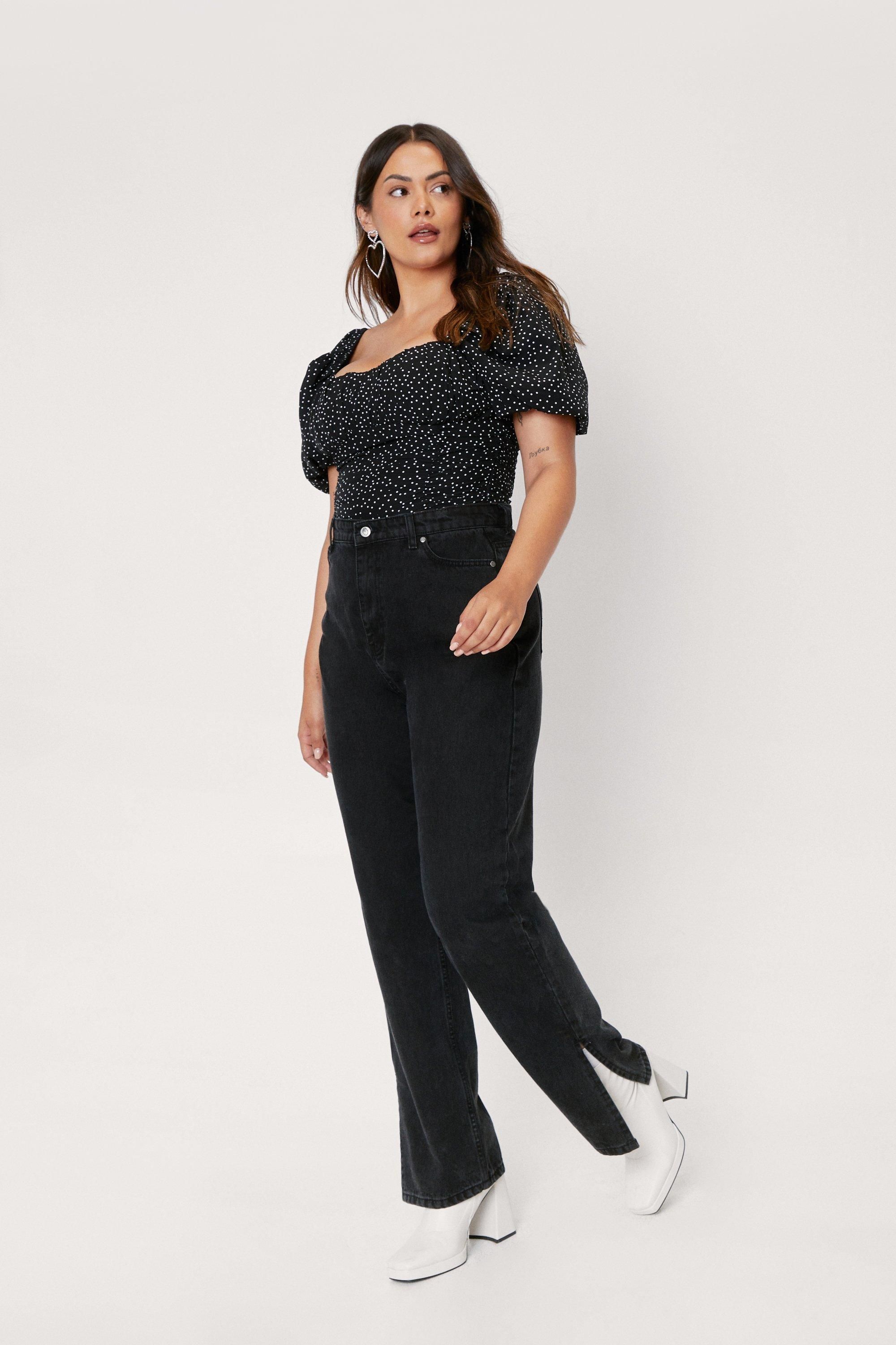 Plus Size Puff Sleeve Polka Dot Blouse | Nasty Gal (US)