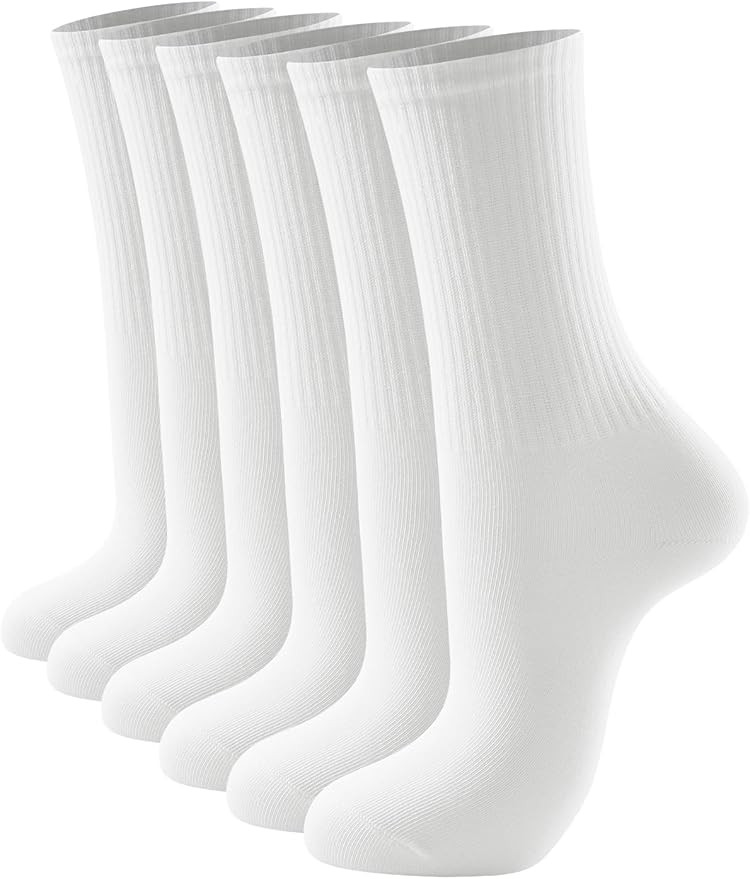 JOLLMONO Womens Crew Socks Size 9-11 Thin Athletic Socks 3-6 Pairs | Amazon (US)