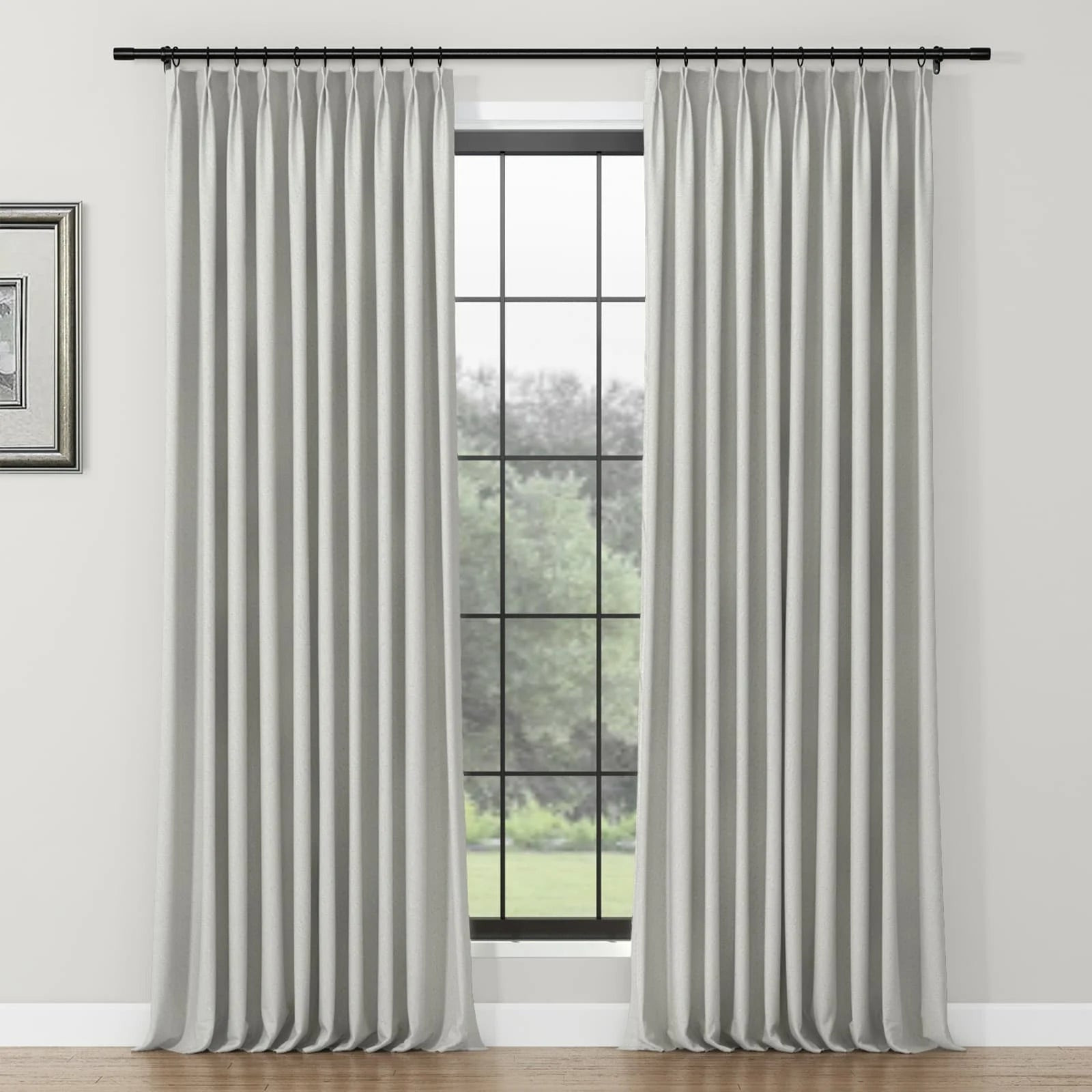 Lydia Rove Jacquard Curtain Pleated - Bone White D206-2 | TWOPAGES