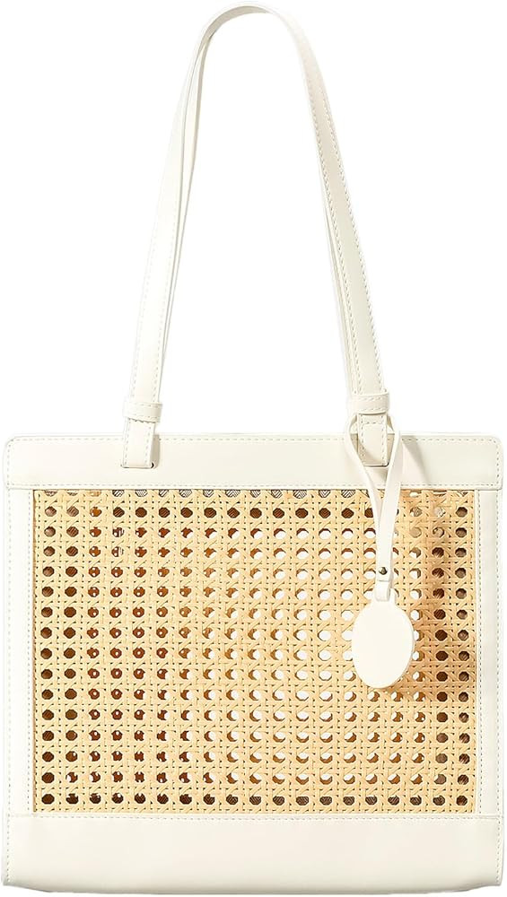 Straw Beach Bag for Women Summer Woven Rattan Tote Bag Straw Purses and Handbags for Vacation wit... | Amazon (US)