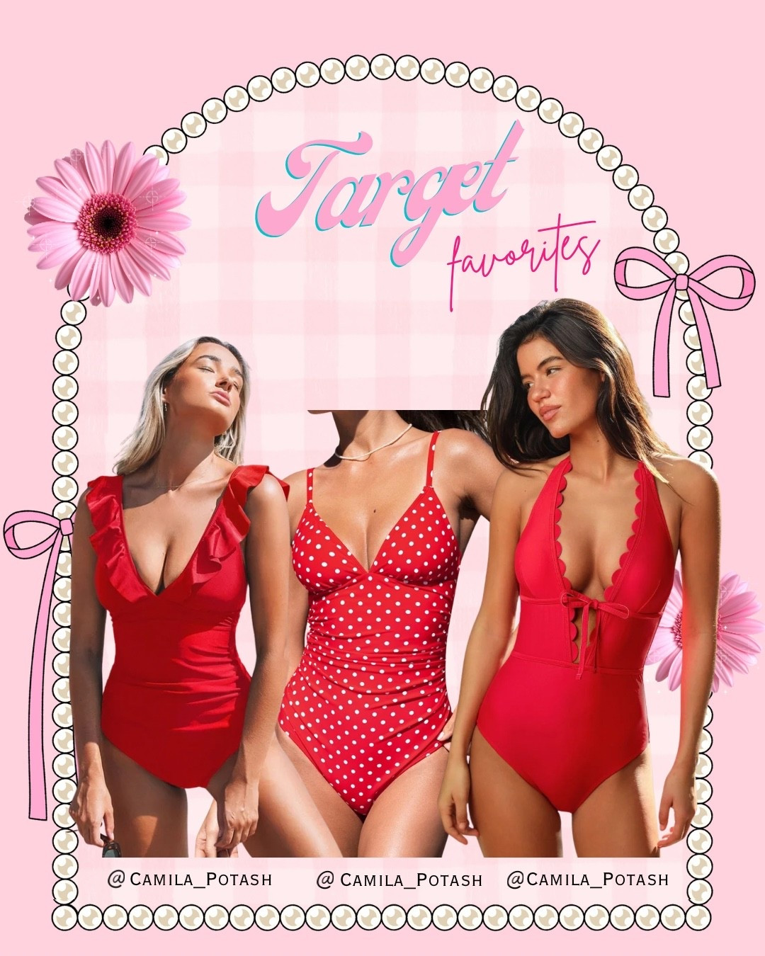 Red swimsuits just hit different in the summer ❤️☀️ These Target swim finds are giving luxury vacation vibes without the luxury price tag. I’m obsessed with the feminine details, flattering fits, and the classic red moment for beach days, pool parties, lake trips, and summer vacations 🌊✨

The polka dot suit feels so vintage and fun, while the scallop and ruffle details make the others look so elevated and girly. Definitely some of my favorite swimwear finds lately 🤍

Everything is linked on my LTK ✨ Which swimsuit would you wear first?

#TargetStyle #TargetSwim #SwimwearFinds #SummerSwimwear #RedSwimsuit #BeachStyle #VacationOutfits #PoolDayOutfit #TargetFashion #LTKSwim #SummerStyle #OnePieceSwimsuit #ResortWear #BeachVacation #AffordableFashion #SwimwearStyle #GirlyStyle #VacationReady #SummerOOTD #FashionFinds

red one piece swimsuit, flattering swimwear, Target swimwear, summer vacation outfits, beach outfit ideas, poolside style, resort wear fashion, feminine swimwear, affordable swimsuits, vacation style inspiration, trendy one piece swimsuits, beach vacation essentials, girly summer aesthetic, summer pool outfits, LTK fashion finds

#LTKmomlife #LTKSeasonal #LTKSwim