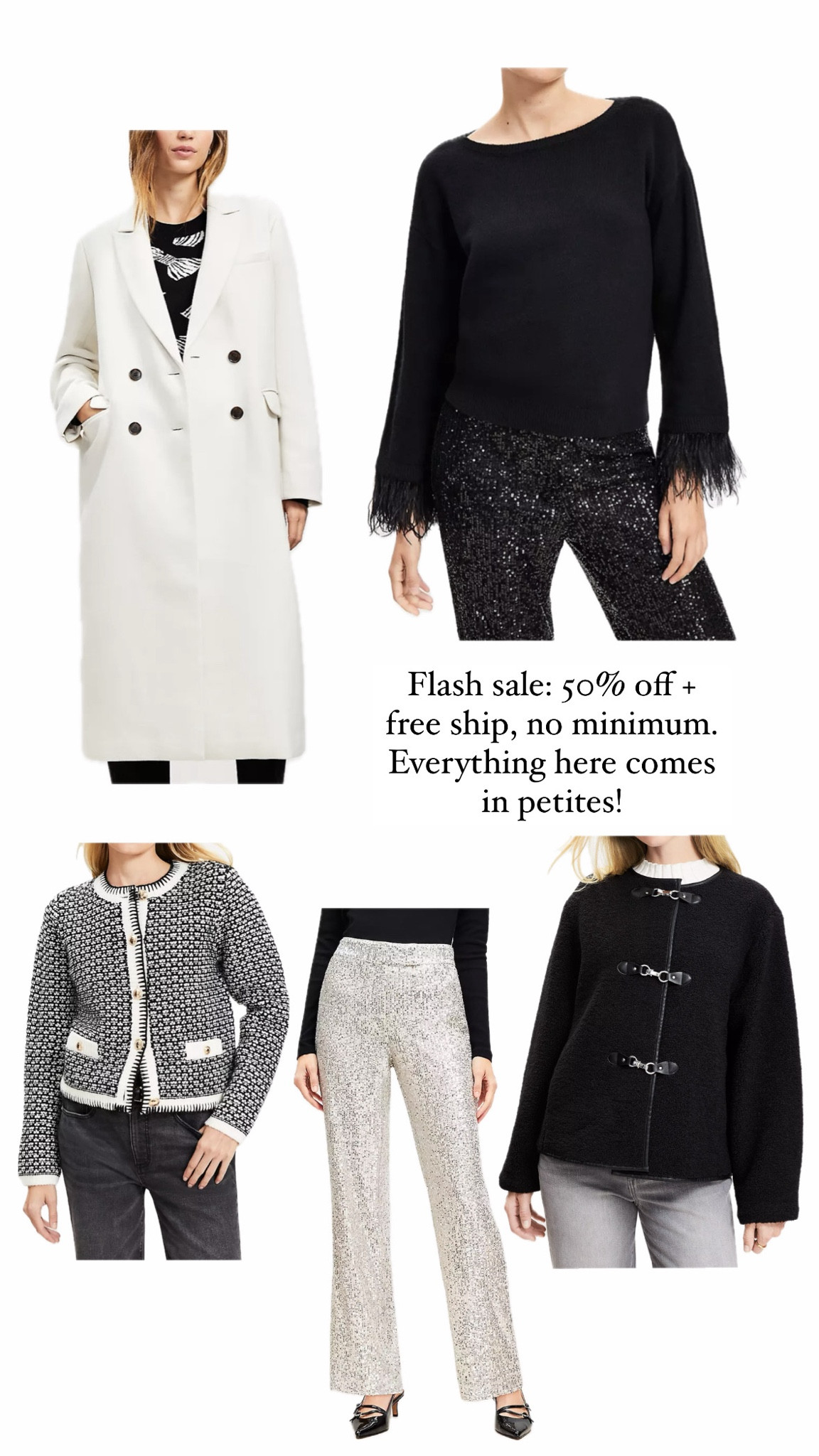 Loft flash sale. Take 50% off with free shipping, no minimum! Prices are as marked 

Some Petite coats and festive items that caught my eye!

Festive work wear, Christmas family photos, petite outerwear, Holiday party outfit ideas, 

#LTKWorkwear #LTKHoliday #LTKParties