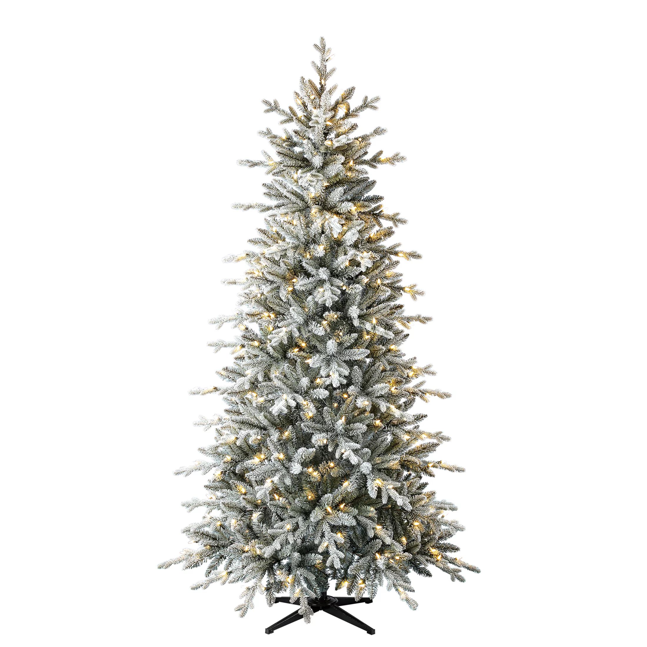 Holiday Time Prelit 350 LED Clear Lights, Hamilton Flocking Index Pine Artificial Christmas Tree,... | Walmart (US)
